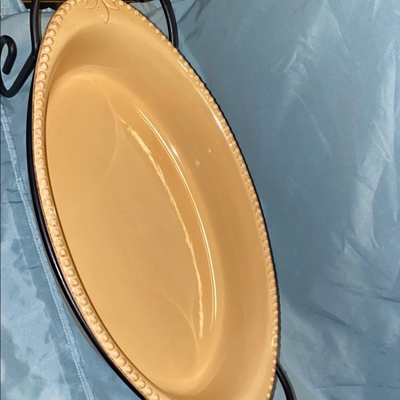 BX45 Signature 2005 Mustard Yellow Elegant Oval Serving Platter with Handles - Picture 6 of 8